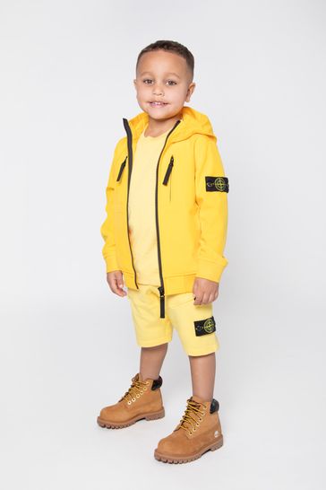 Boys Hooded Zip-Up Jacket in Yellow