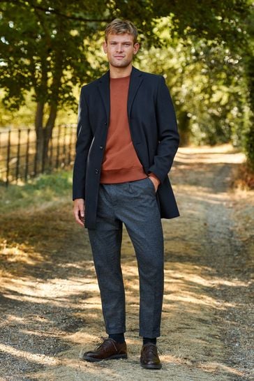 Mens navy shop epsom coat