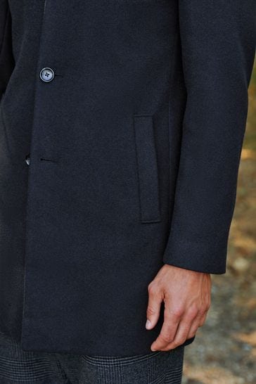 Buy Navy Blue Epsom Overcoat from Next USA