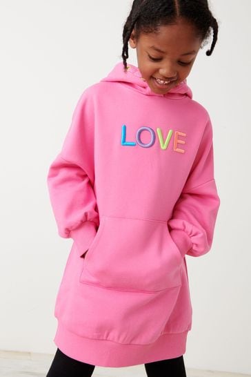 Hoodie dress pink new arrivals