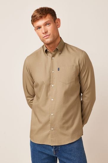 Brown Stone Regular Fit Single Cuff Easy Iron Button Down Oxford Shirt
