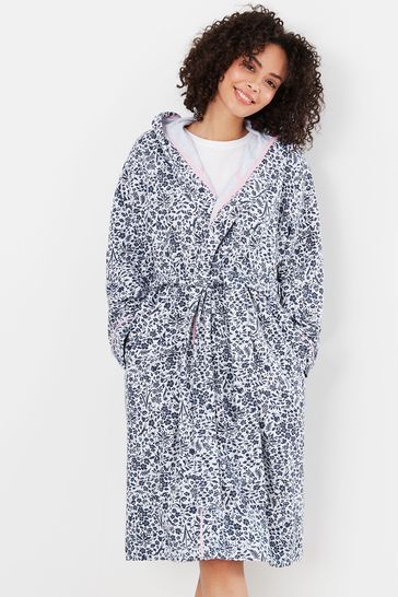 Joules Jonie Blue Printed Jersey Dressing Gown