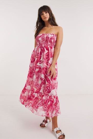 Figleaves Pink Fiji Tiered Beach Dress