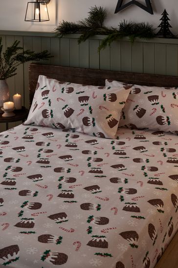 Pudding Christmas Fitted Sheet and Pillowcase set