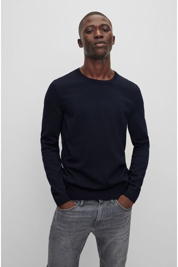 Boss blue jumper clearance