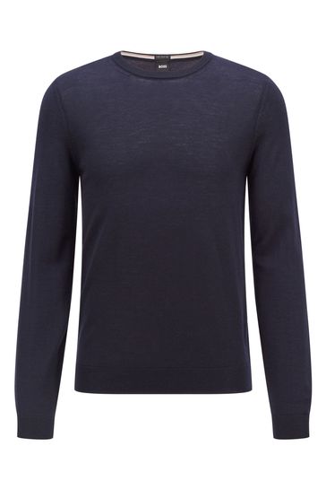 Buy BOSS Blue Virgin Wool Knitted Jumper from Next Bahrain