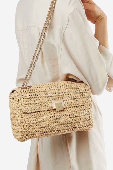 Dune London Small Natural Dorchesters Raffia Shoulder Bag