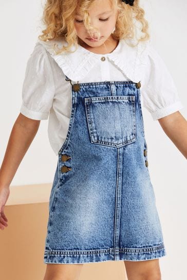 Buy Blue Denim Pinafore 3 16yrs from Next Kuwait