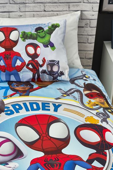 Buy Spidey and His Amazing Friends Blue Reversible 100% Cotton Duvet Cover  And Pillowcase Set from Next USA