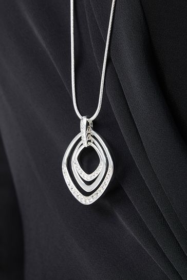 Silver Tone Recycled Metal Sparkle Long Necklace