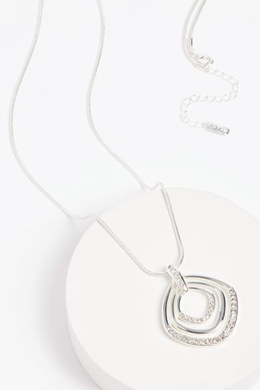 Buy Silver Tone Recycled Metal Sparkle Long Necklace from Next