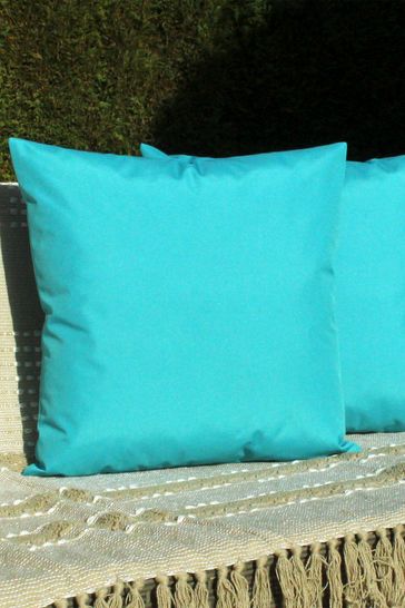 Furn. Blue Plain Twin Pack Agua Cojines al aire libre resistentes a los rayos UV