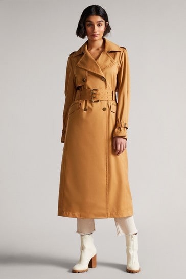 Ted Baker Maaeve Light Brown Double Faced Lightweight Trench Coat