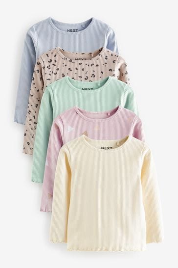 Buy 5 Pack Long Sleeve Rib Jersey Tops (3mths-7yrs) from Next Australia