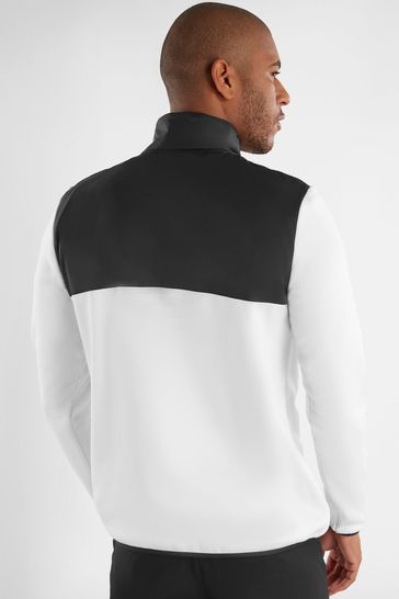Buy Calvin Klein Golf Harrow Hybrid Half Zip White Jumper from