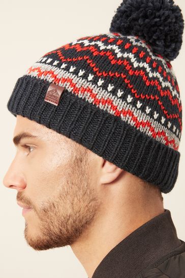 Mens bobble hat top next
