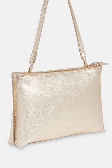 Buy Whistles Gold Rae Flat Double Pouch Clutch from Next Poland