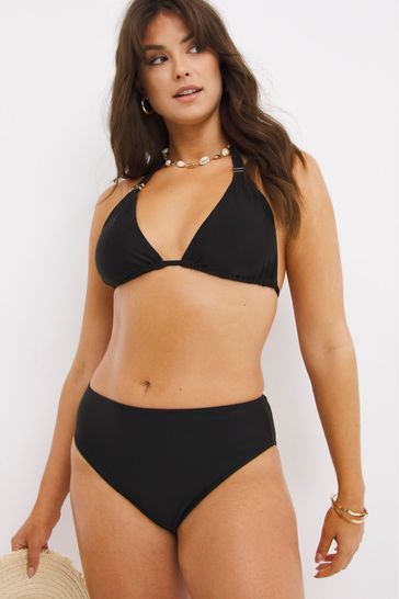 Buy Figleaves Rene Black High Waist High Leg Tummy Control Bikini Bottoms from Next Luxembourg