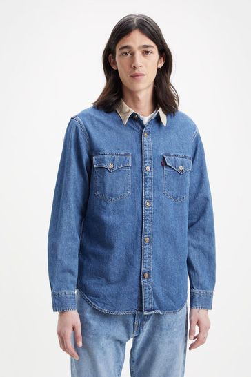 Levi's® Mid Blue Relaxed Fit Western Denim Shirt