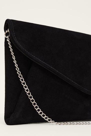 Buy Phase Eight Wendie Black Suede Envelope Clutch Bag from Next