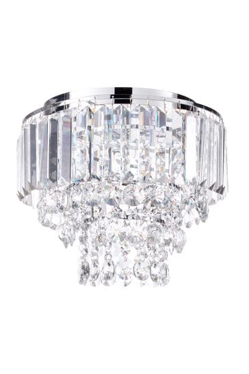 BHS Chrome Paladina Flush Ceiling Light