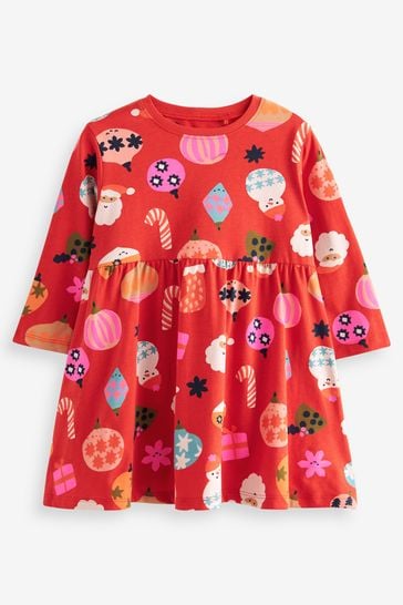 Buy Red Christmas Long Sleeve Jersey Dress 3mths 7yrs from Next