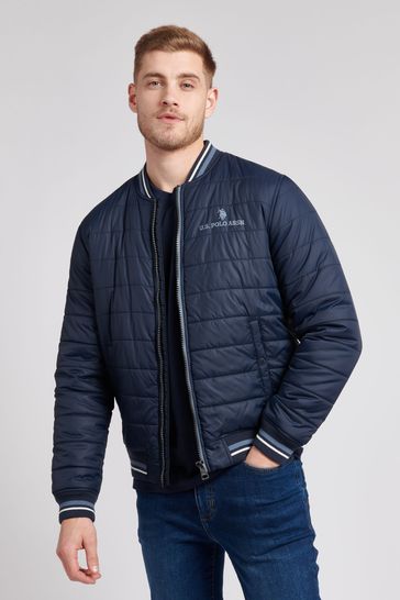 U.S. Polo Assn. Blue Midweight Padded Bomber Jacket