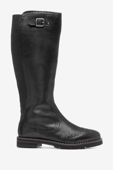 Brogue knee high hotsell boots