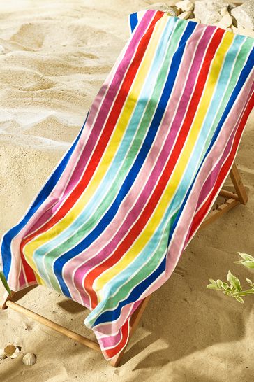 Multi Rainbow Stripe Beach Towel