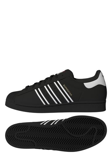 Buy adidas Originals Superstar Black Trainers from Next Luxembourg