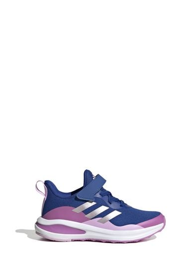 adidas Blue FortaRun Sport Running Elastic Lace and Top Strap Kids Trainers