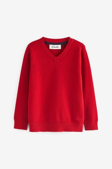 Boys red school jumper sales