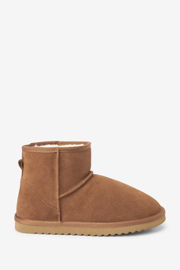 Tan/Brown Signature Suede Boot Slippers