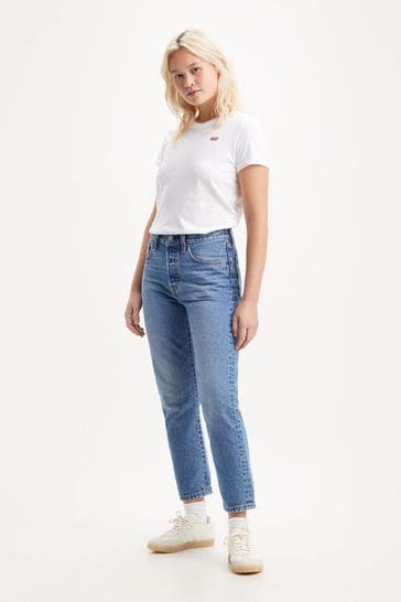 Buy Levi s Medium Indigo Worn In 501 Crop Jeans from Next Luxembourg
