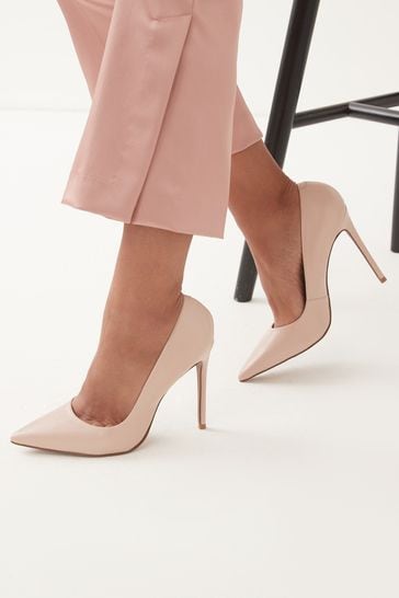 Nude Pink Signature Leather Court Shoes