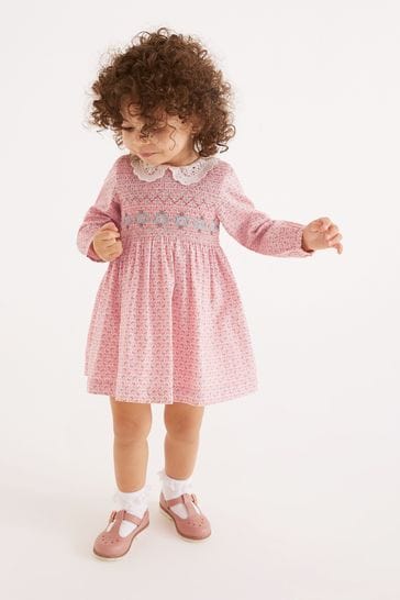 Shirred on sale collar dress