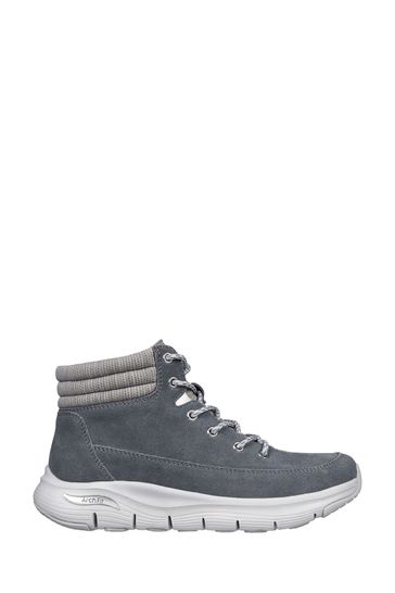 Skechers Grey Arch Fit Smooth Womens Boots