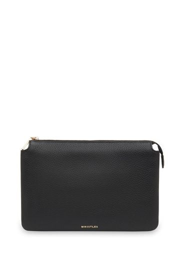 Whistles Gold Elita Double Pouch Clutch