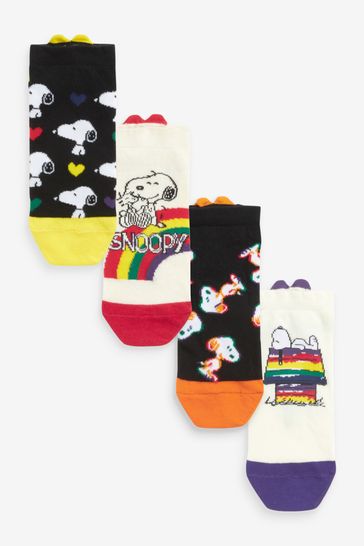Bright Snoopy Heart Trainer Socks 4 Pack