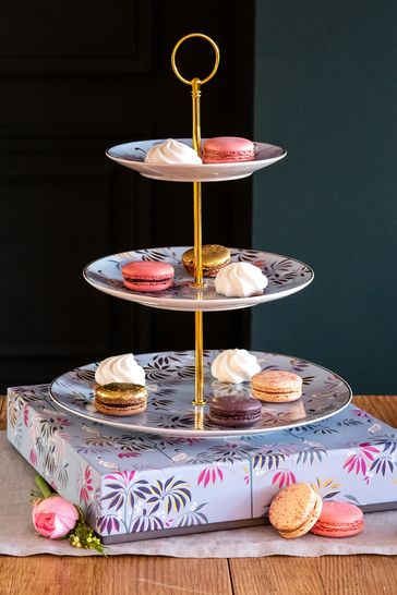 Buy Sara Miller Blue Portmeirion 3 Tiered Cake Stand from the Next