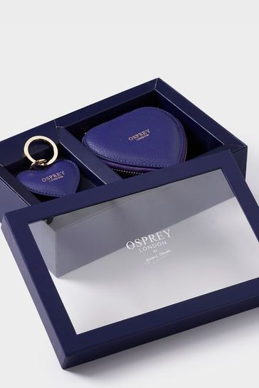 OSPREY LONDON The Tilly Heart Leather Trinket and Keyring Gift Set