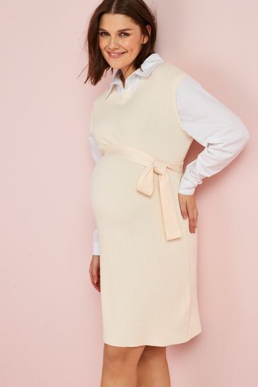 White maternity shirt dress top
