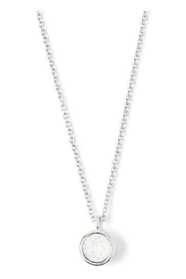 Orelia London White Opal Necklace Made With Swarovski® Crystals