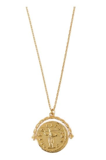 Orelia London 18K Gold Medallion Spinner Necklace