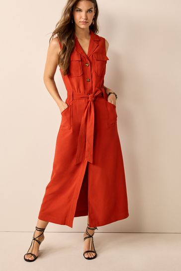 Rust button down dress 2025