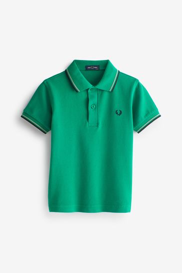 Fred Perry Kids Green Twin Tipped Polo Shirt