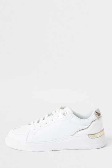River Island White Lace Up Trainer