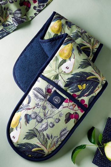 Kew Gardens Green Fruit and Floral Double Oven Glove