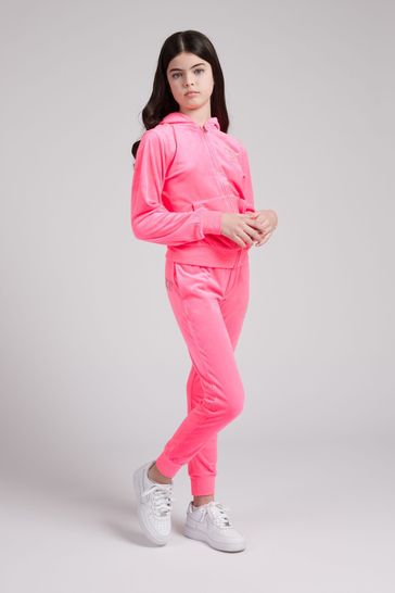 Juicy Couture Pink Velour Zip Thru Tracksuit