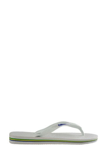 Havaianas slim brasil on sale logo white